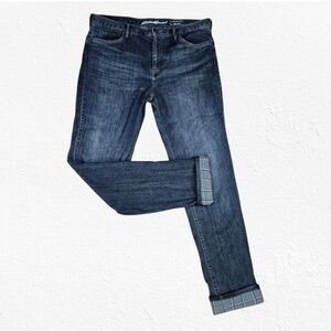 Eddie Bauer Houndstooth Flannel Lined Boyfriend Relaxed Jeans Womens Size 6 Tall